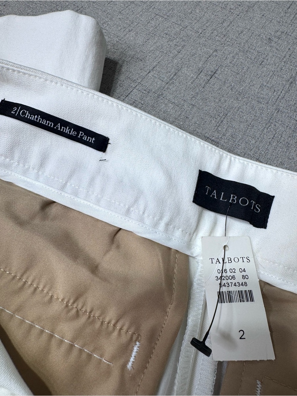 Talbots Chatham Ankle Pant White Slim Straight Leg Ankle Length Size 2 NWT - Picture 11 of 13